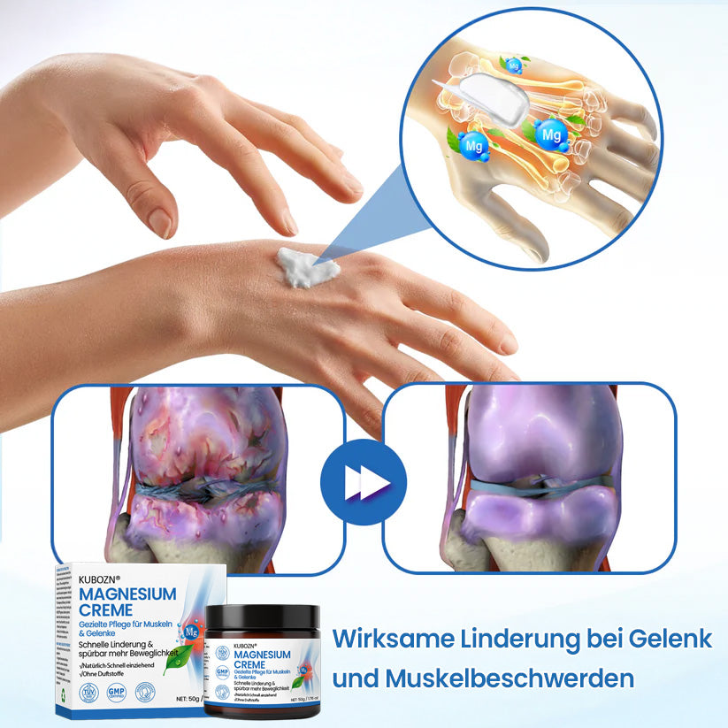 KUBOZN® Magnesium Creme – Spürbare Pflege & Entlastung für Muskeln & Gelenke | Hergestellt in Deutschland (offer)