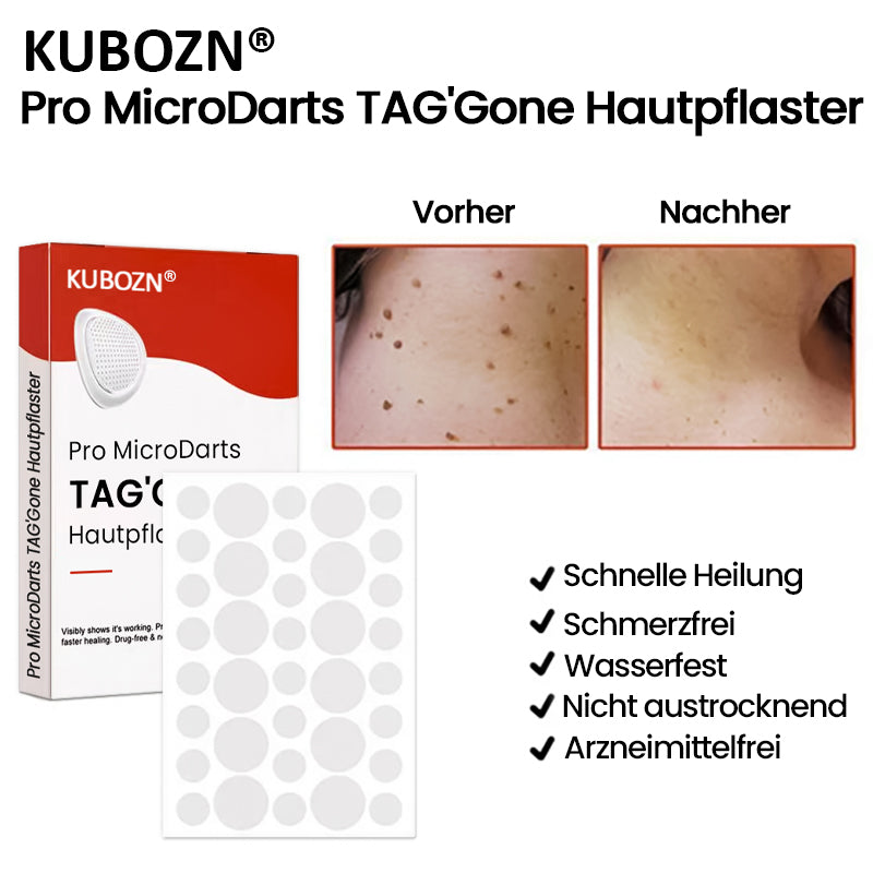 KUBOZN® Pro MicroDarts TAG'Gone Hautpflaster zur Skin-Tag-Entfernung