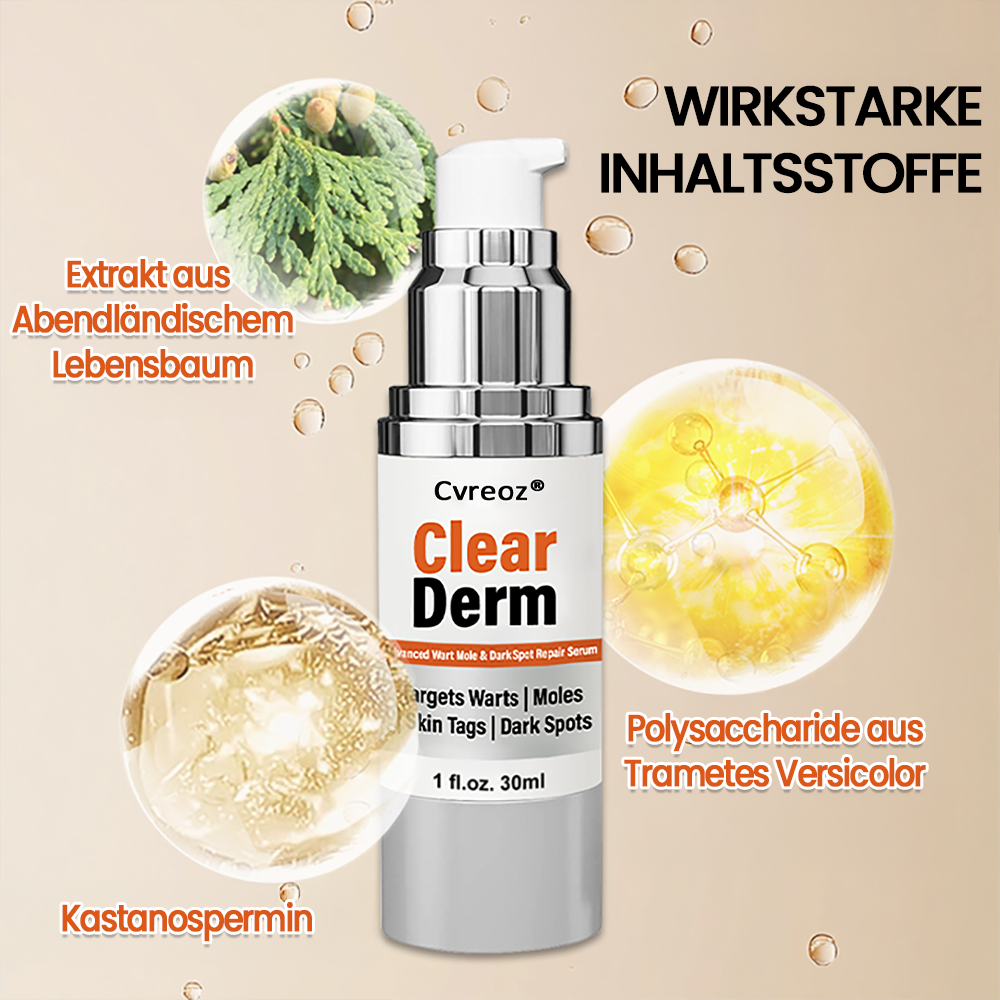 Cvreoz® ClearDerm – Serum gegen Warzen, Muttermale & Hautflecken