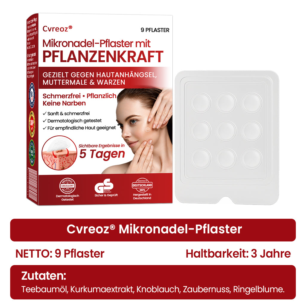🔥 Cvreoz® Mikronadel-Pflaster – 2025 optimierte Formel gegen Hautanhängsel & Warzen