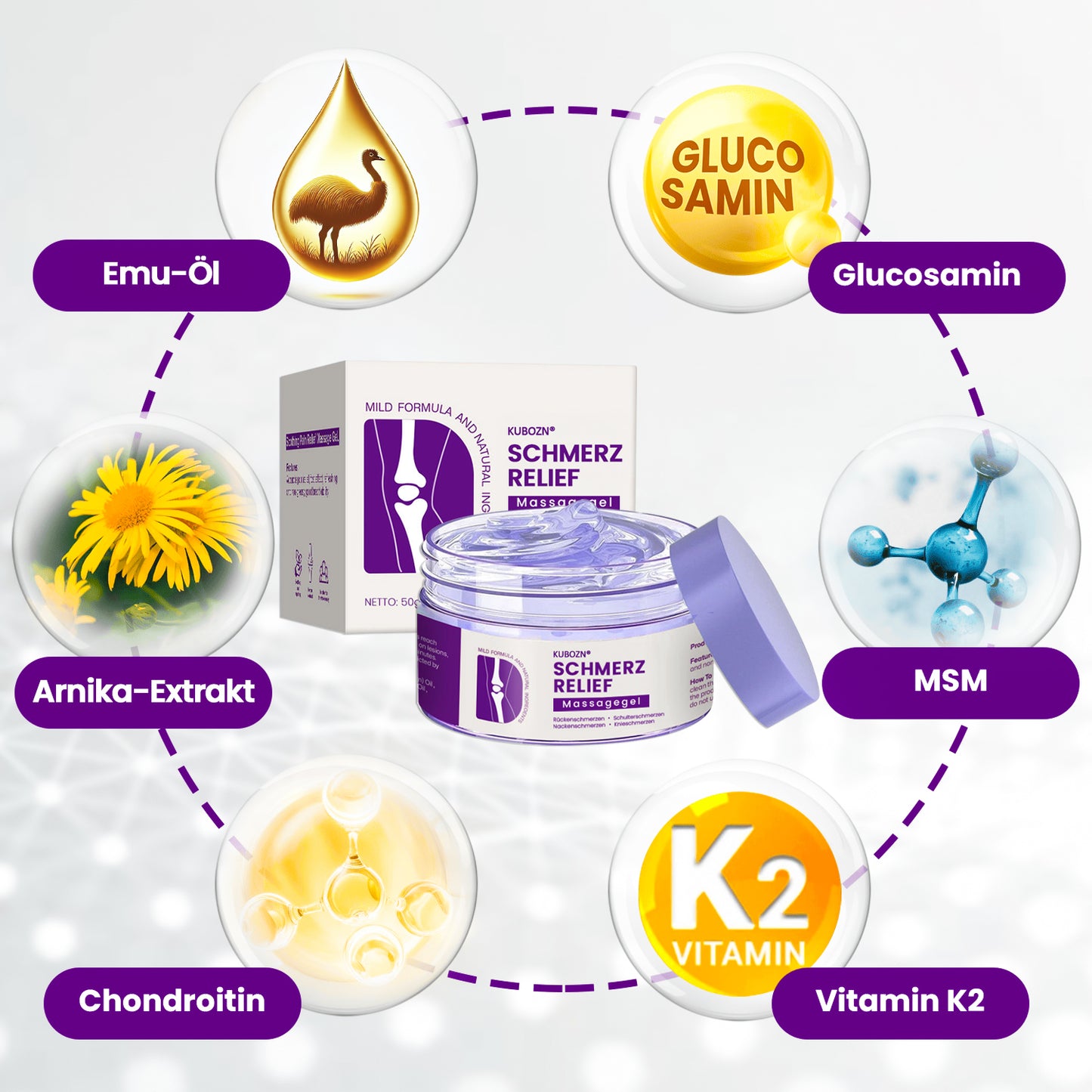 KUBOZN® Kurkuma & Emu-Öl Schmerz-Relief Massagegel